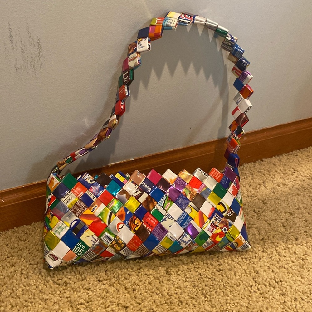 Multicolor Candy Gum Wrapper Patterned Shoulder P… - image 2